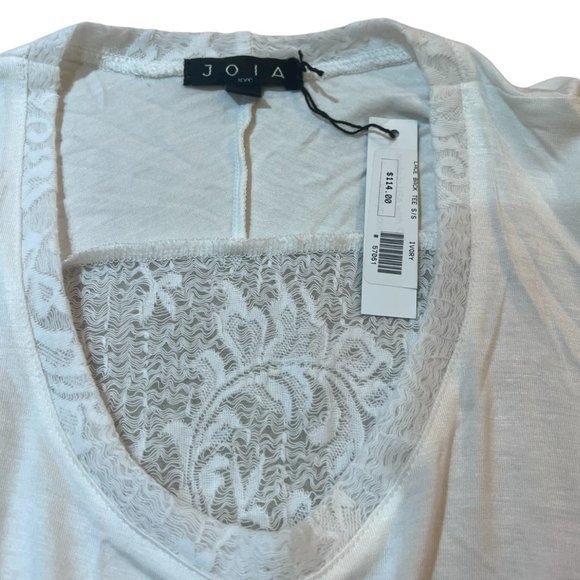 Women's NWT JOIA NYC White Lace Back Hi Lo Hem Shirt Size Large - Picture 5 of 6